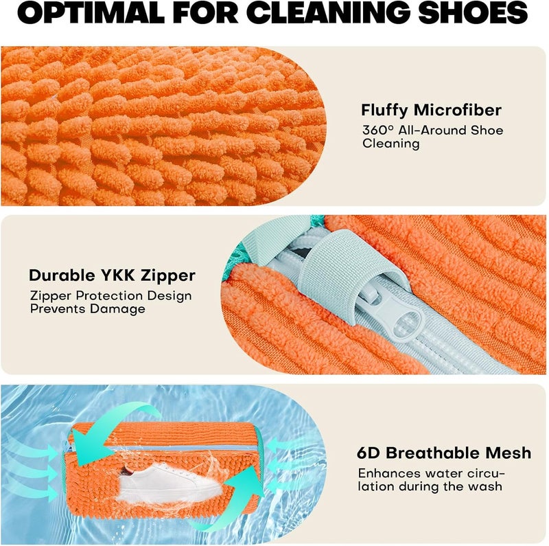 NMQHPA Shoe Washing Machine Bag: Laundry Shoe Bag for Washer and Dryer - 2pc Reusable Shoe Cleaning Bag for Sneaker Tennis Shoes Unstain Cleaner Kit(2 Pcs) - Image 3